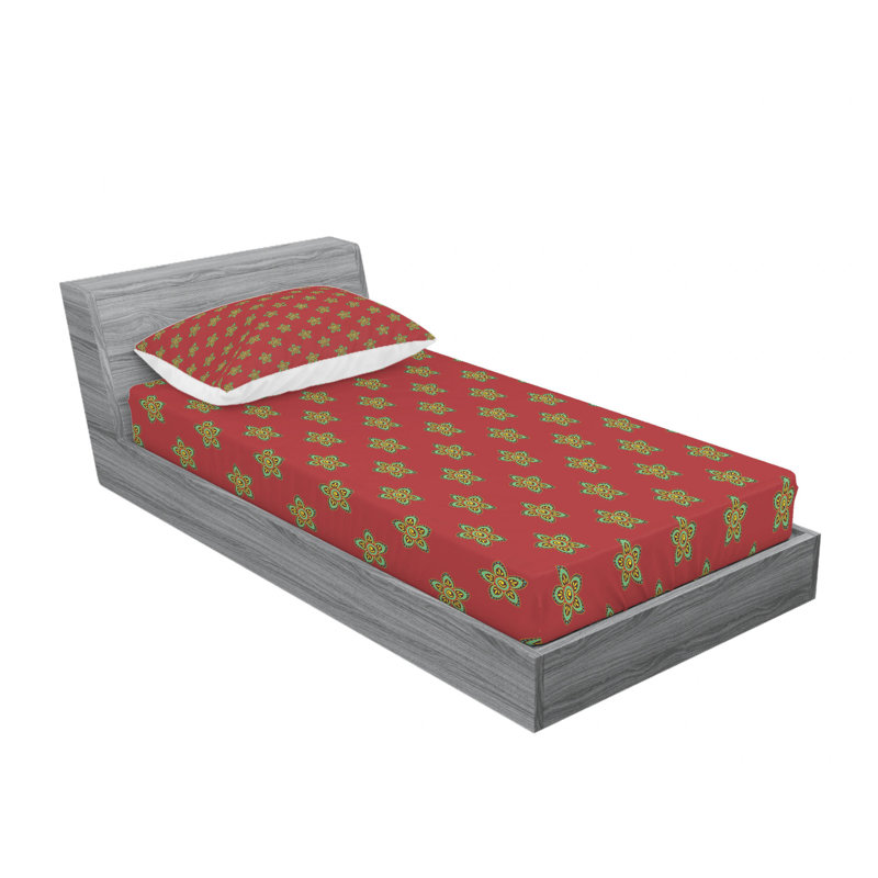 Microfiber Floral Sheet Set, Twin XL Sheet Set with Fitted Sheet
