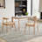 Weave Dining Chairs Set of 2, Mid-Century Modern Kitchen Chair with Solid Oak Frame & Handwoven Seat for Living Dining Room-2078615946-2078615942