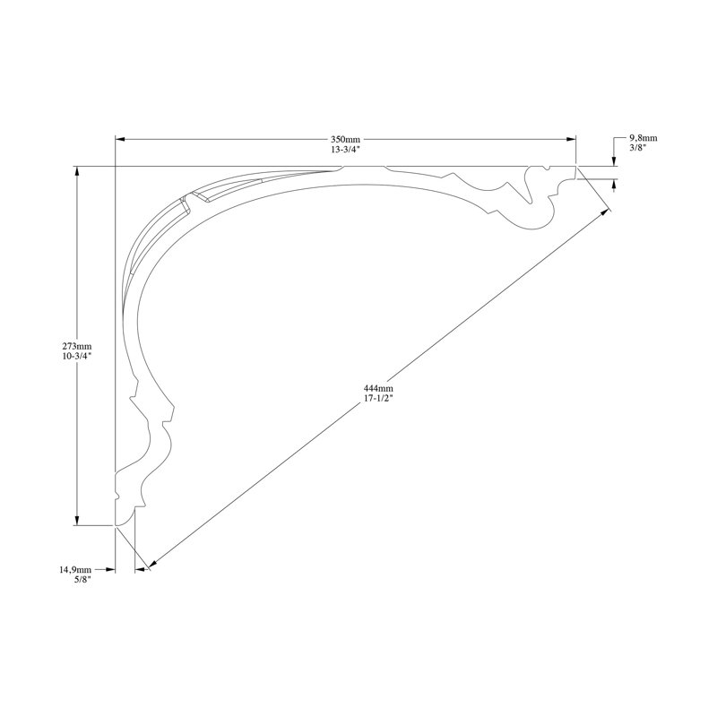 13-3/4 in x 10-3/4 in x 78-3/4 in Primed White Plain Polyurethane Crown Moulding