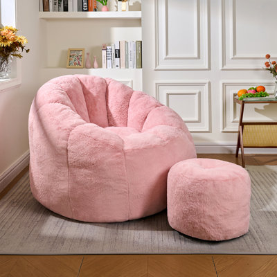 Faux Fur Indoor Bean Bag Set