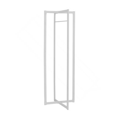 Coat Rack, Hall Tree, Free Standing, Hanging Bar, Entryway, 72"H, Bedroom, White Metal, Contemporary, Modern