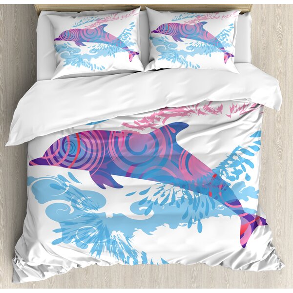 Ehrensburg Diving Dolphins Bunkie Deluxe All-in-One Zipper Bedding Set East Urban Home Size: Full / Double