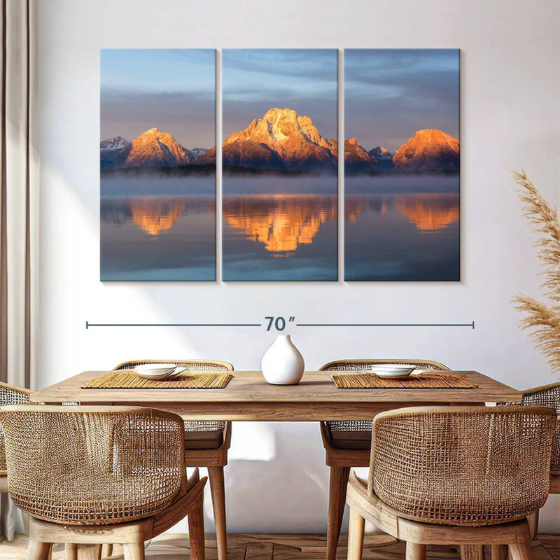 Alvord Tetons Mountain Range Alpenglow, 42" H x 65" W