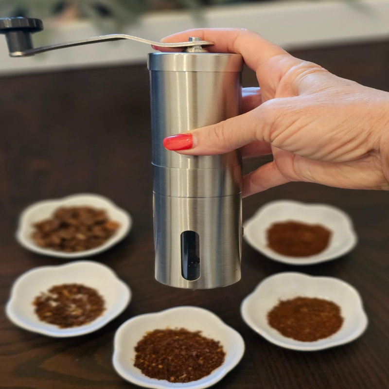 Portable Stainless Steel Coffee Grinder, Hand Coffee Grinder For Travel Camping