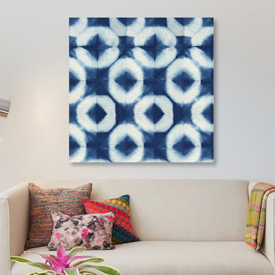 « blue shiboris iii », peinture sur toile