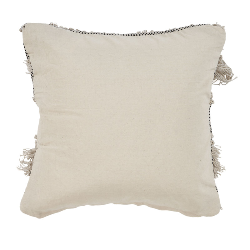 Ellisan Fringed Cotton Throw Pillow