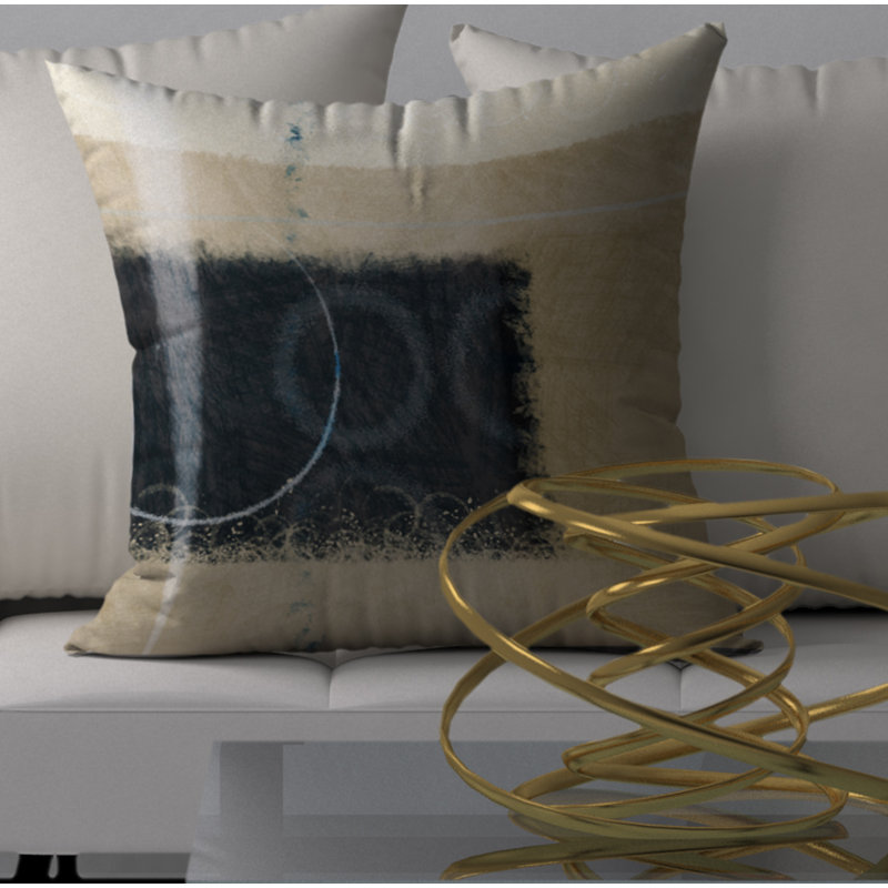 Housse de coussin carrée inégalée et insert, 18 po x 18 po
