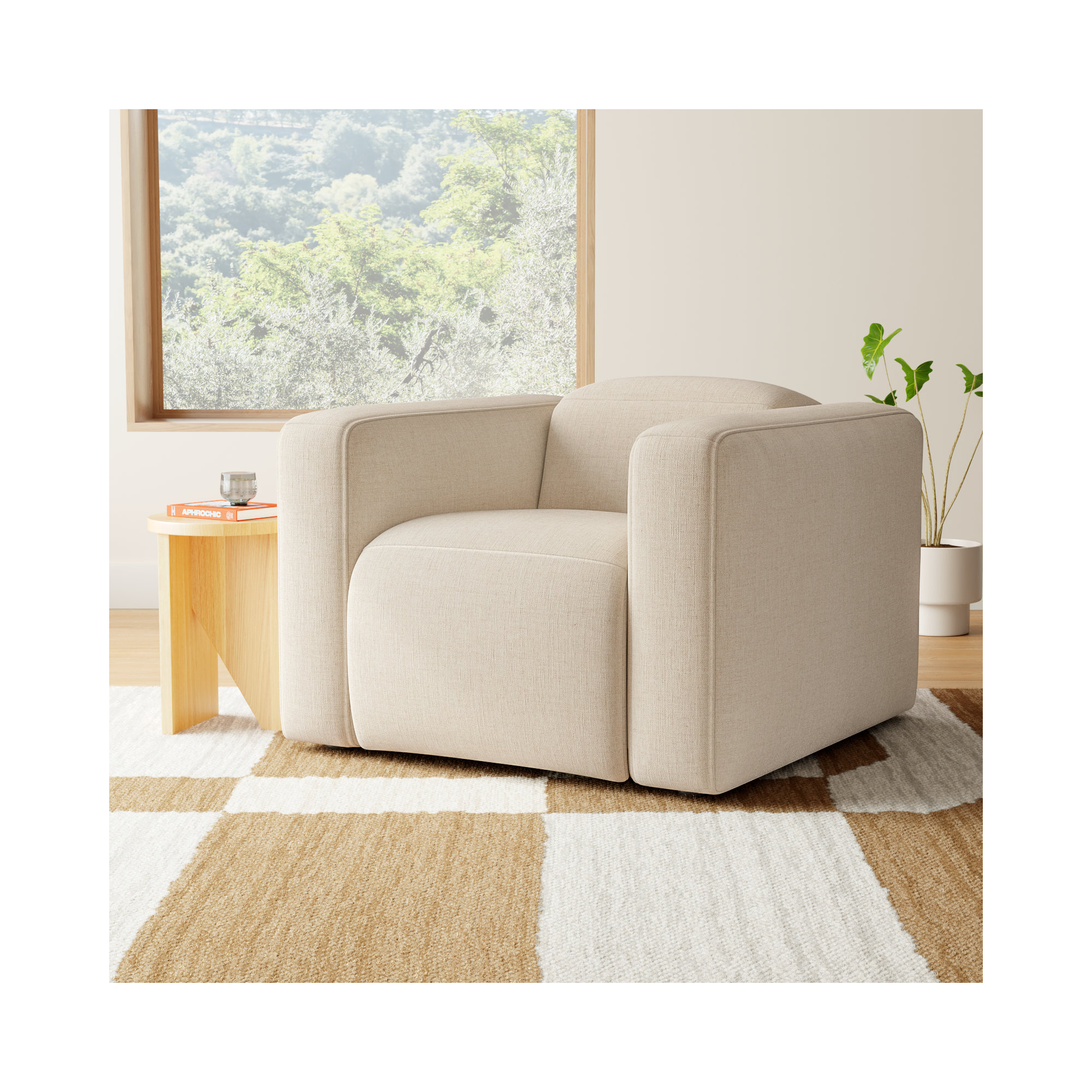 Amed Upholstered Power Recliner, Beige