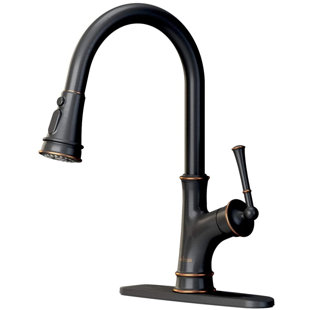 Robinet de cuisine rétractable à poignée simple avec accessoires