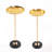 2 Pcs Adjustable Side Table, Small Tea Martini Table, Gold, Natural Marble Decorative Pedestal End Table For Display And Storage