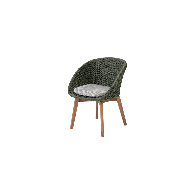 Peacock Chair with Teak Legs, Dark Green, Dark Green