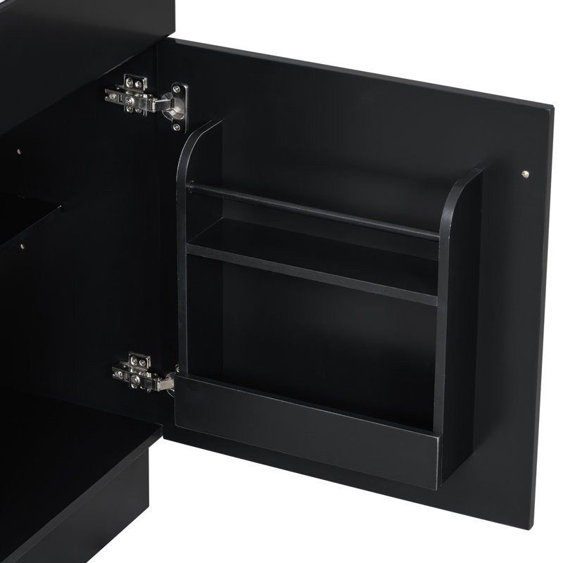 Meuble-lavabo simple 20 po avec comptoir en céramique, Noir, noir, noir, noir