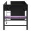 Lit superposé double en bois avec bureau réglable, garde-robe, rangement, lumières RVB et USB, mauve