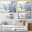 Art sur toile, feuilles bleues et grises-34830833-34830832