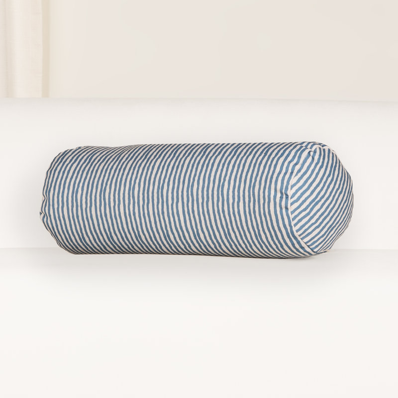 Coussin décoratif à rayures cinétiques, Bleu, 21" x 8" Bolster, Polyfill