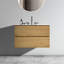 Meuble-lavabo en chêne naturel avec lavabo en céramique - montage mural 30 po, expression moderne, tiroirs silencieux-1364778436-1364778437