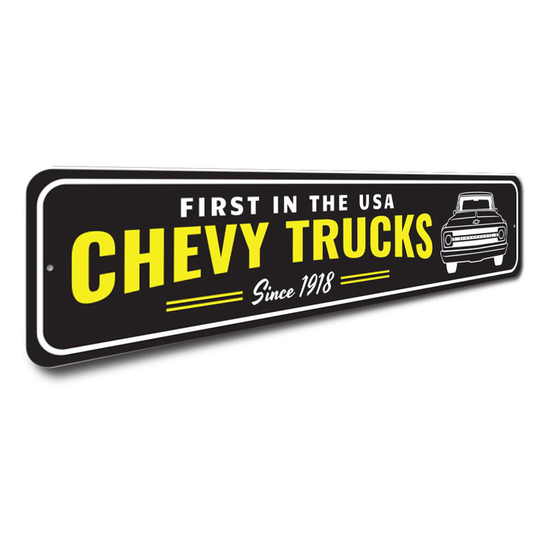 Enseigne en aluminium Chevy Truck, H 4 po x l 18 po x P 0,04 po