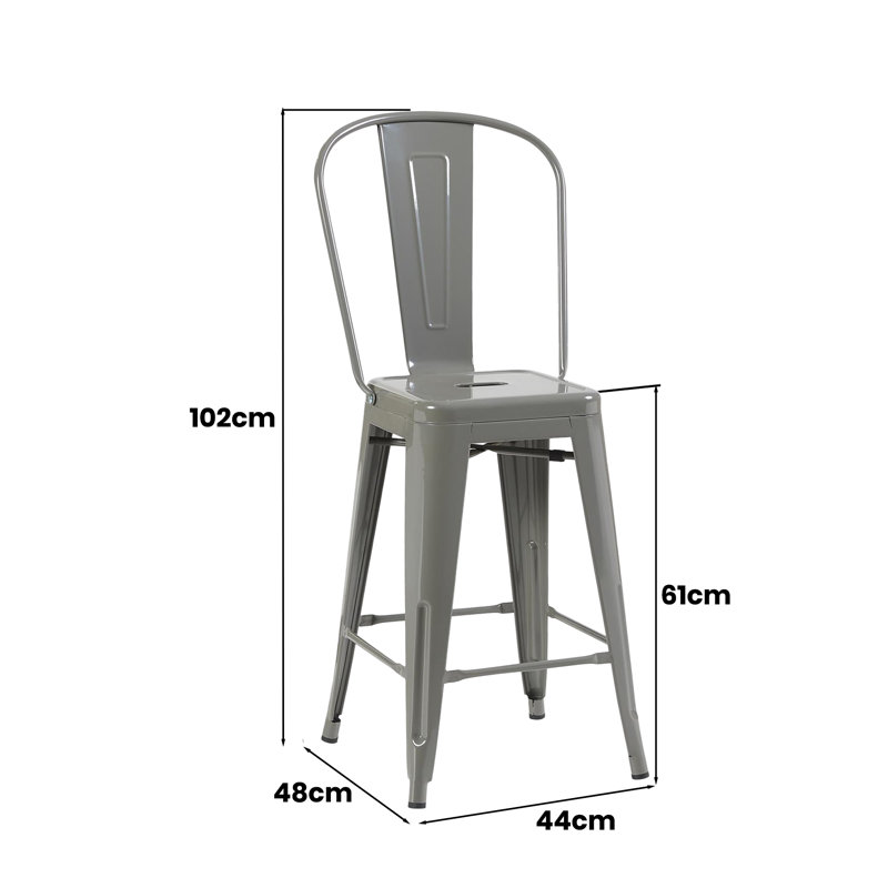 Counter Stool with Metal Frame, Grey