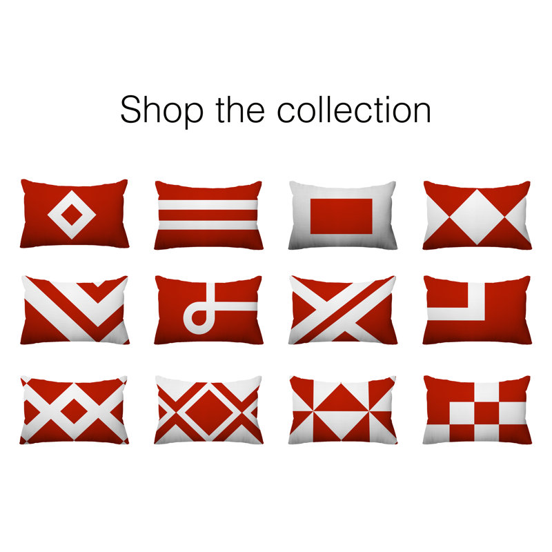 Coussin décoratif intérieur / extérieur Halsey Loop, Rouge