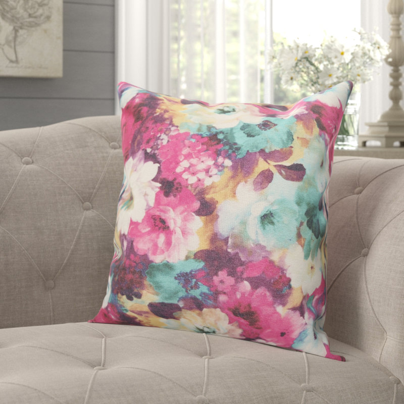 Alonso Floral Square Cushion, Yellow Gold, Large