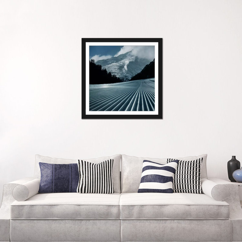 «Ski Tracks», impression sur toile, Black Framed Fine Art Paper, H 16 po x l 16 po x P 1 po