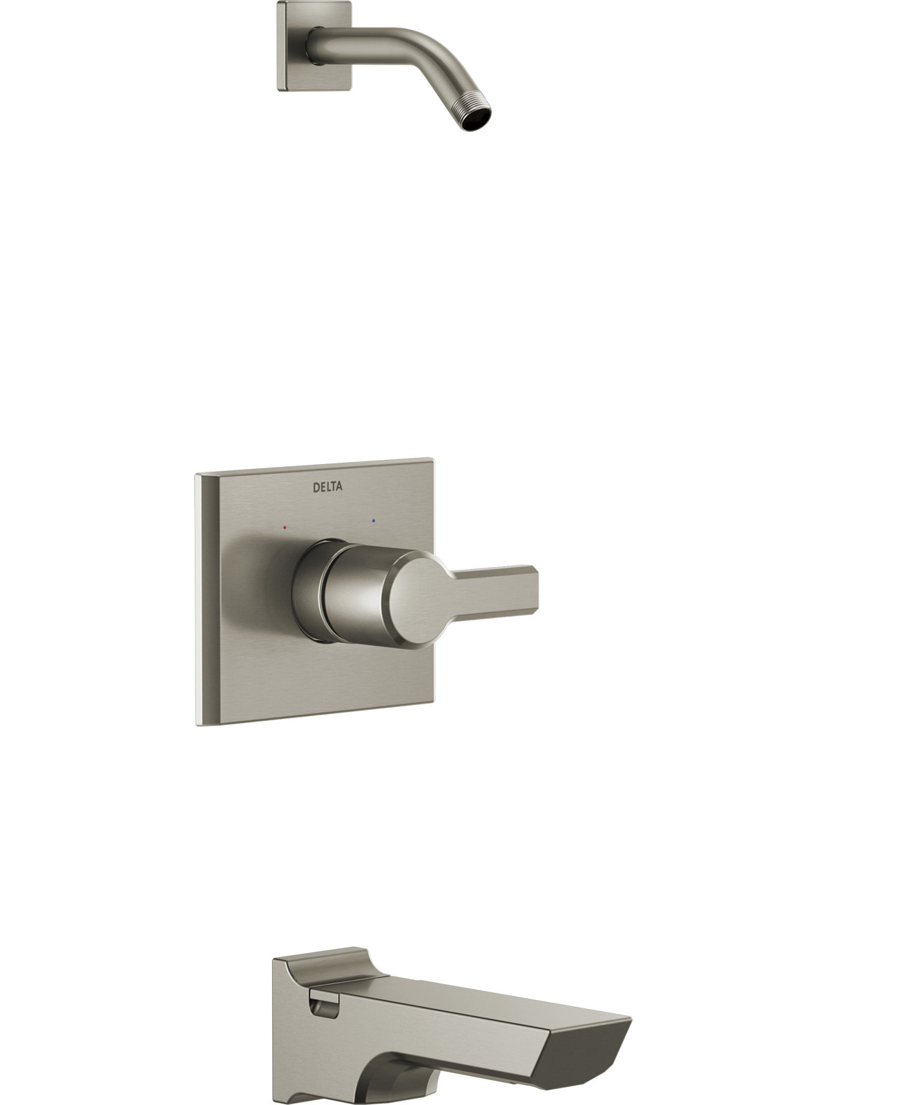 Pivotal Tub and Shower Faucet, Lumicoat Stainless