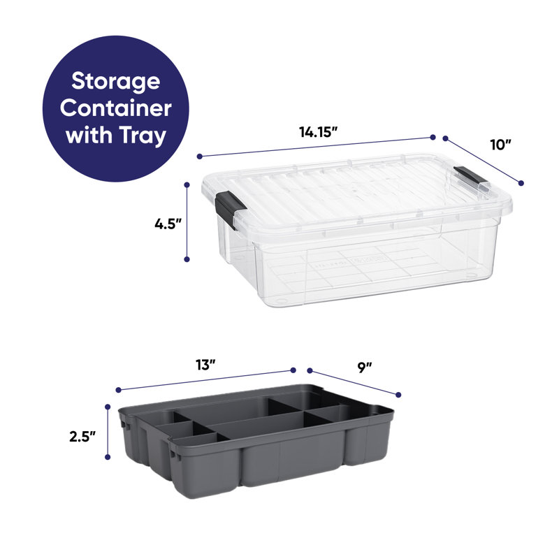  7.4 Qt. Clear Storage Bin with Lid, Plastic Organizing Storage Box for Home, 36 Pack, 7.4 qt