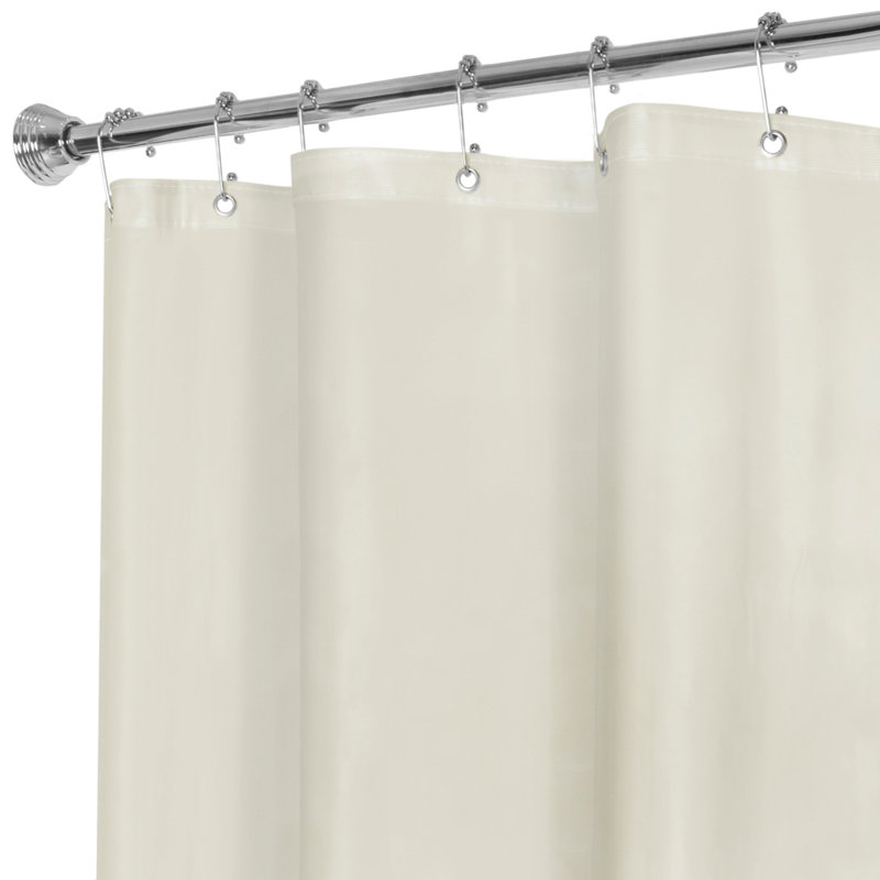 Beige Heavyweight Vinyl Shower Curtain Liner with Rustproof Grommets
