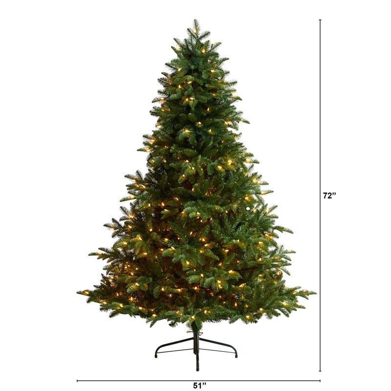 Lighted Artificial Christmas Tree, 6' H