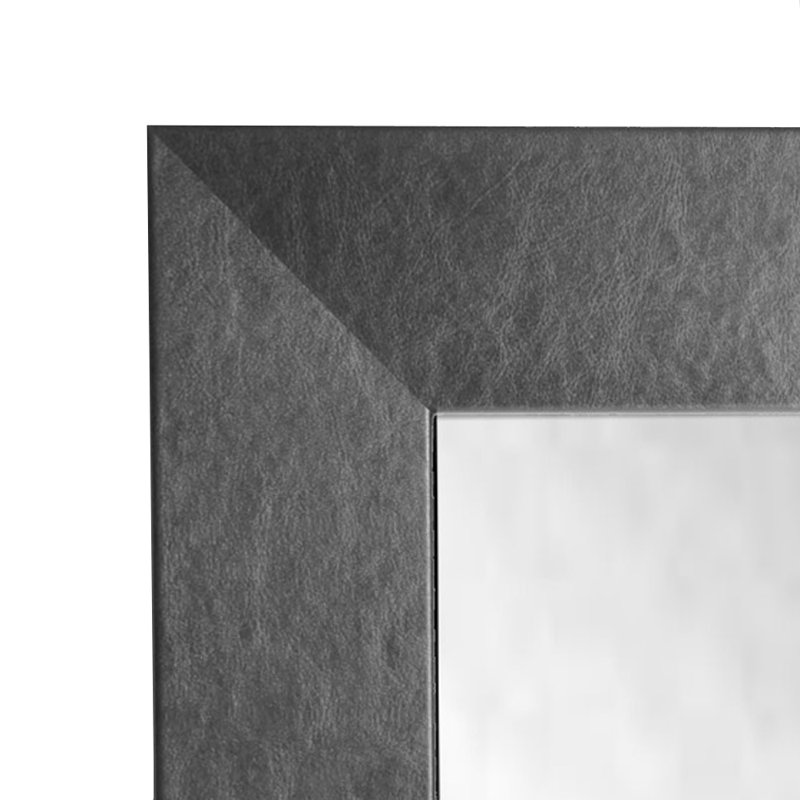 Miroir pleine grandeur en cuir noir Arazeli, H 60,5 po x l 21,5 po