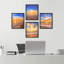 «White Ocean Sea Wave Vibrant Sunset Horizon», impression sur papier 4 pièces-97782112-97782117