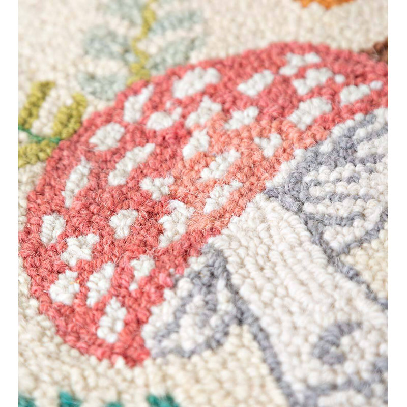 Floral Wool Blend Throw Pillow