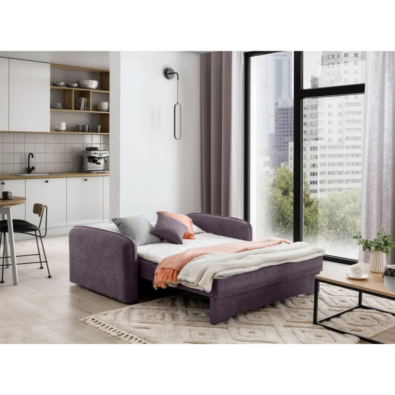 Canapé-lit 2 places Laine Condo, Mauve prune