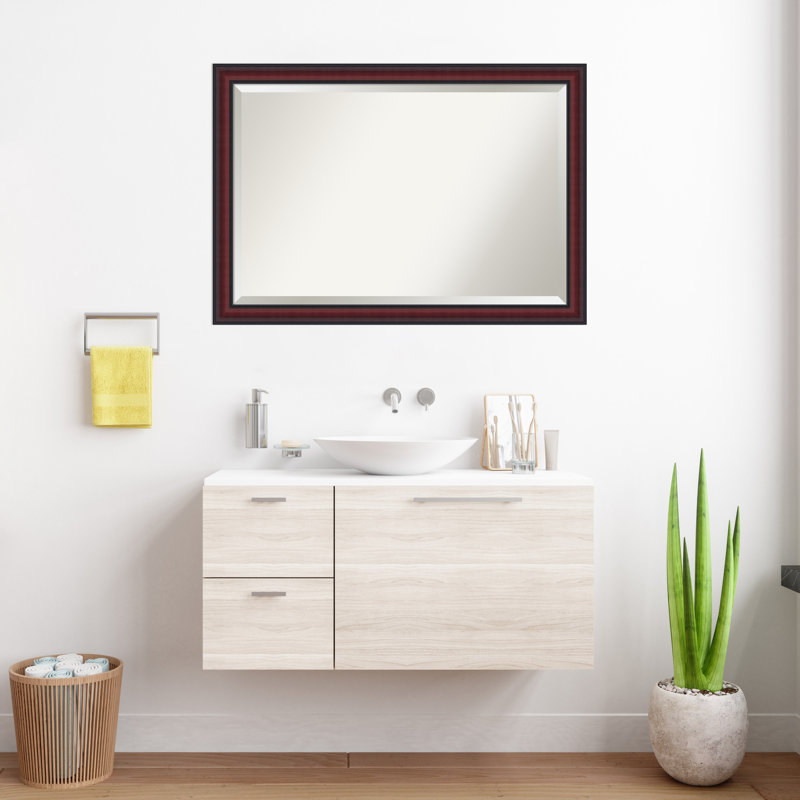 Miroir mural de salle de bain Dalat, 27,75 po x 39,75 po, Cerisier