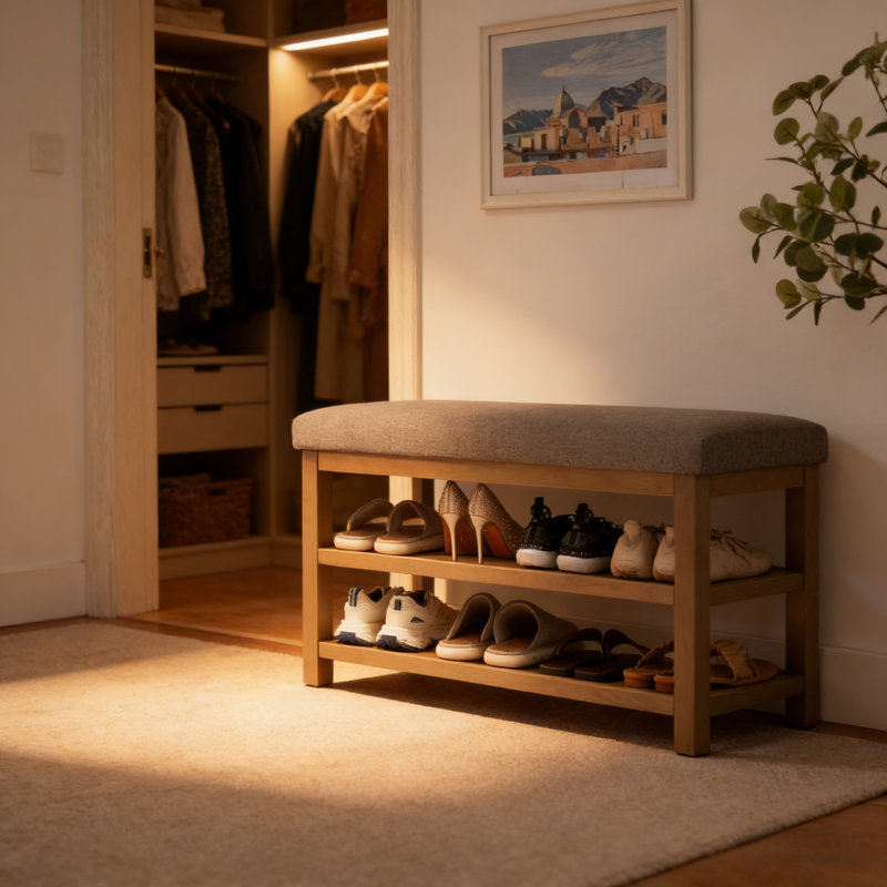 Banc de rangement Mid-Century