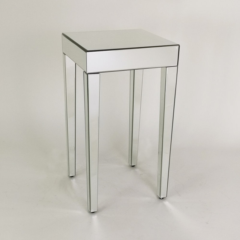 Divya Mirrored Glass Top End Table