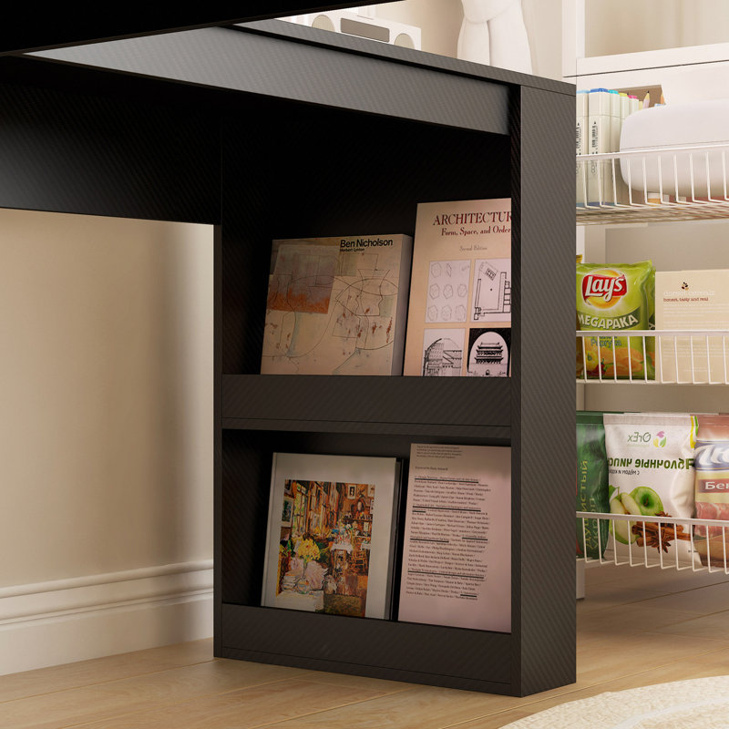 Bureau en L avec chargeur, bureau d'ordinateur avec tiroirs, bibliothèque, avec éclairage à DEL, bureau d'angle moderne, bureau à domicile, bureau d'écriture en L pour bureau d'étude, bureau d'ordinateur de coin avec rangement