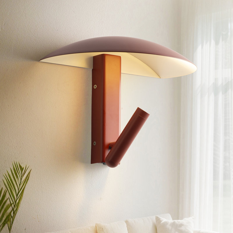  Applique murale de lecture moderne rouge avec projecteur à DEL réglable de 3 W, lampe de chevet blanche chaude 2700 K pour chambre à coucher, tête de lit, hôtel et coin lecture