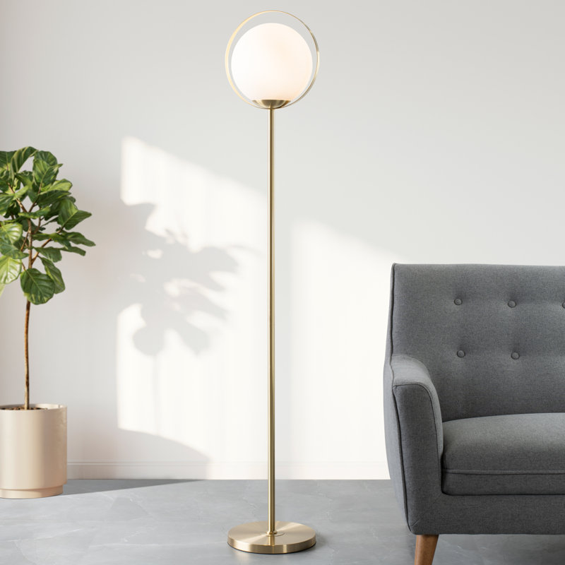 Lampe sur pied en verre givré Halo