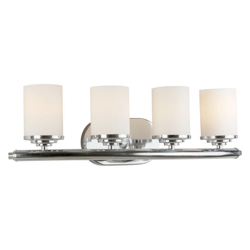 Éclairage pour meuble-lavabo 4 lumières Chadford, Chrome / Opale satinée