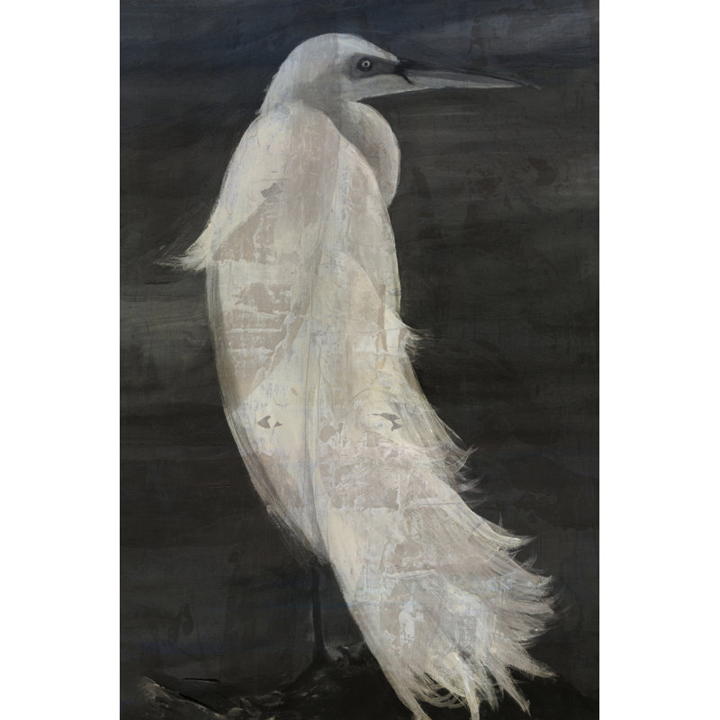 "Aigrette texturée II" par Stellar Design Studio - peinture sur toile tendue, H 36 po x l 24 po x P 1,25 po