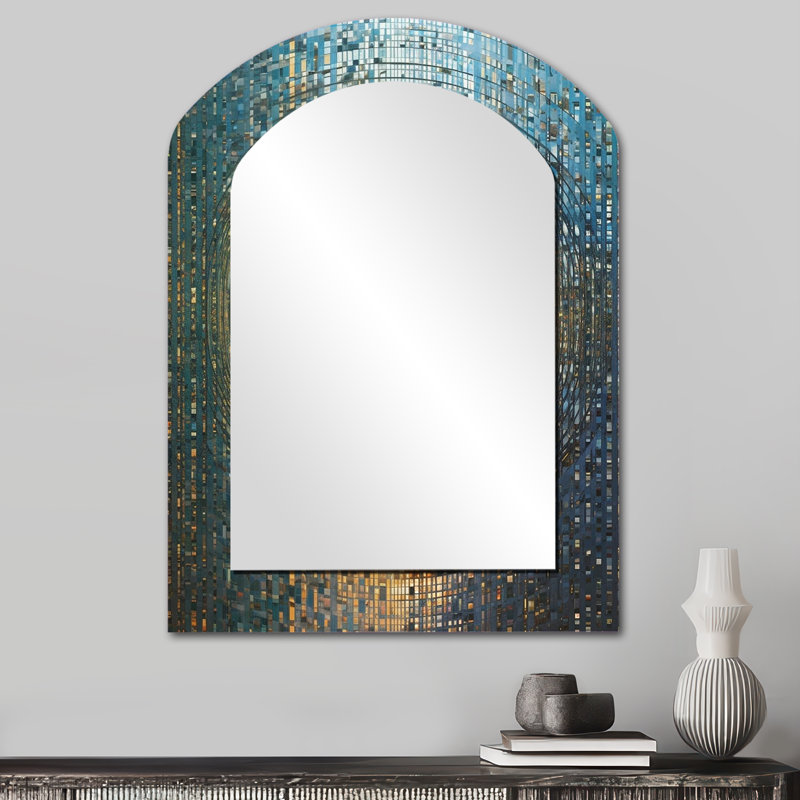 Retro Lovers Celebrating Eternal Now VI - Couple Asymmetrical Decorative Mirror, Modern Freeform Large Wall Mirror, Printed Metal Art