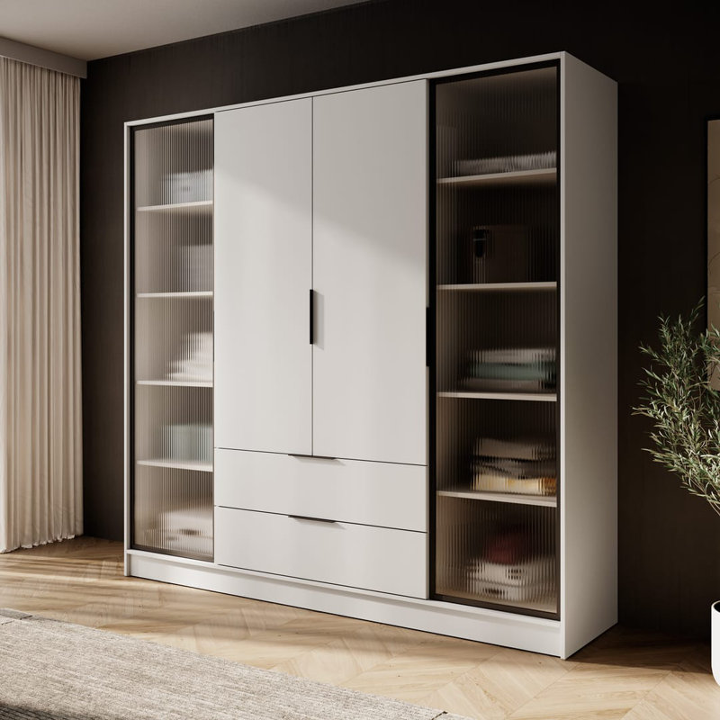 Cayslee 2 Door Manufactured Wood Wardrobe, Cashmere