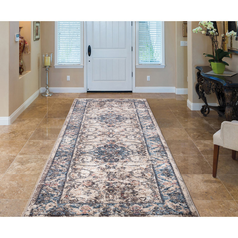 Tapis ivoire marocain sans esthétique, Tapis de couloir 2 pi 3 po x 7 pi 3 po
