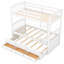 Lit simple au-dessus d'un lit superposé blanc avec lit gigogne et 3 tiroirs - option de chambre à coucher de qualité