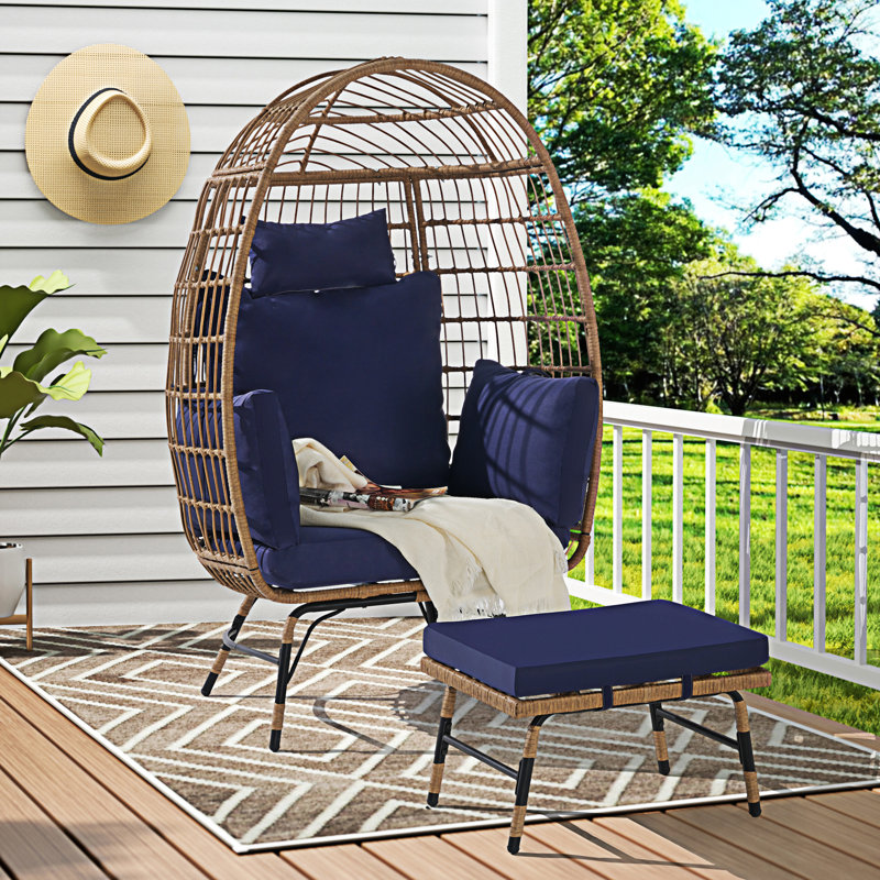 Fauteuil en osier, Bleu très foncé