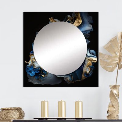 Deking - Miroir carré abstrait en marbre, décoration murale pour chambre à coucher