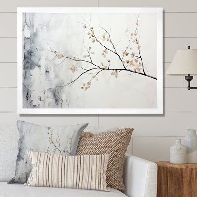Arbre de minimalisme gris bouleau I sur toile