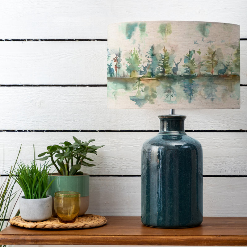Elspeth Ceramic Table Lamp, Aqua