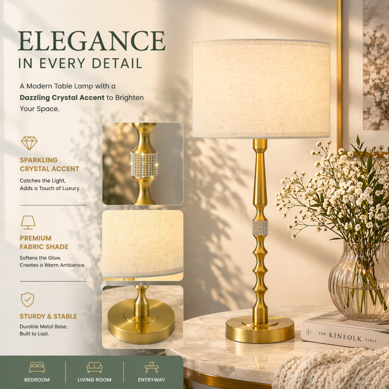 62.5cm Metal Table Lamp, brass